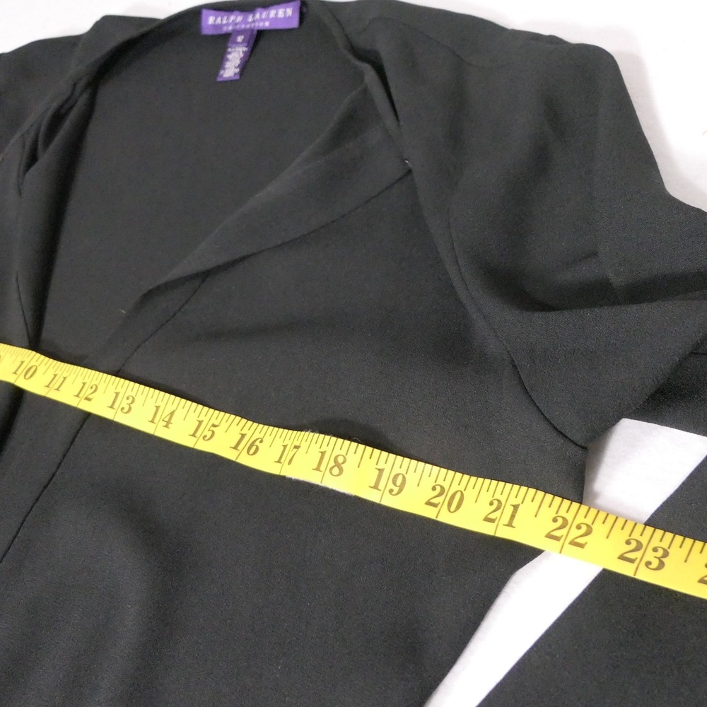 Ralph Lauren Purple Label Womens Blouse 12 Black Long Sleeve Minimalist Simple - Picture 10 of 15